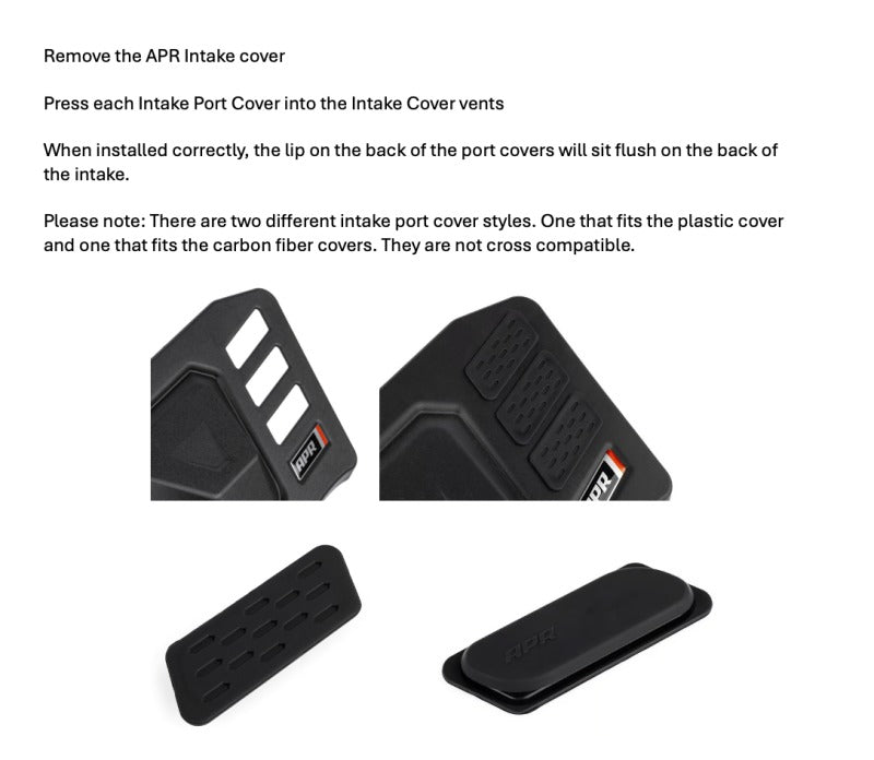 APR 22-24 Audi A3/A3 Quattro/S3/22-26 Volkswagen Golf R/GTI 2.0T Intake Port Covers - Carbon Fiber
