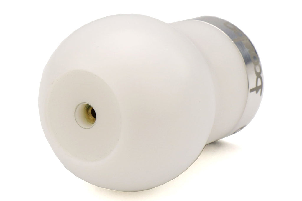 Boomba Racing White Delrin Shift Knob w/ Natural Finish Trim - Subaru 6MT Models (inc. 2004+ STI / 2015+ WRX)