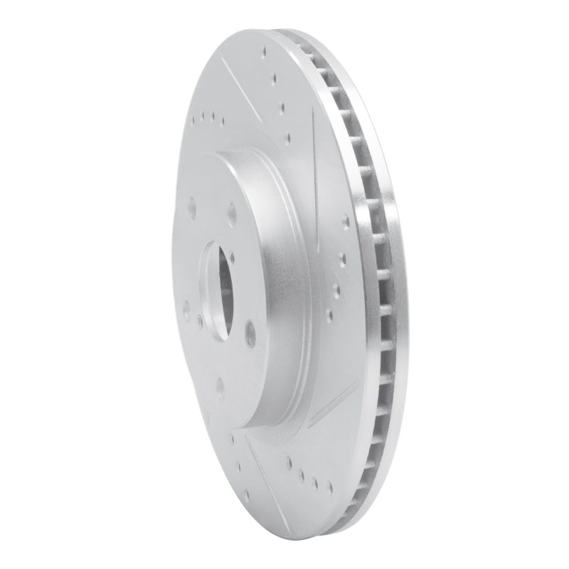 R1 Concepts Drilled & Slotted Silver Front Right Brake Rotor - 2019-2024 Subaru Forester