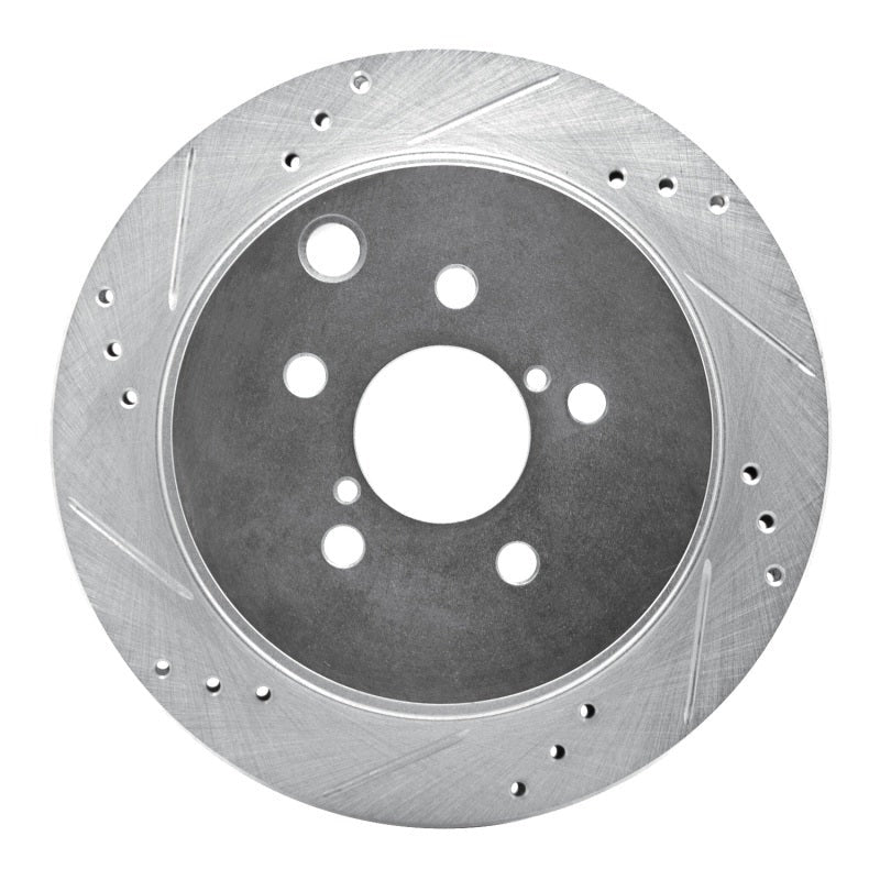 R1 Concepts Drilled & Slotted Silver Rear Left Brake Rotor - 2014-2018 Subaru Forester