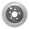 R1 Concepts Drilled & Slotted Silver Rear Left Brake Rotor - 2014-2018 Subaru Forester