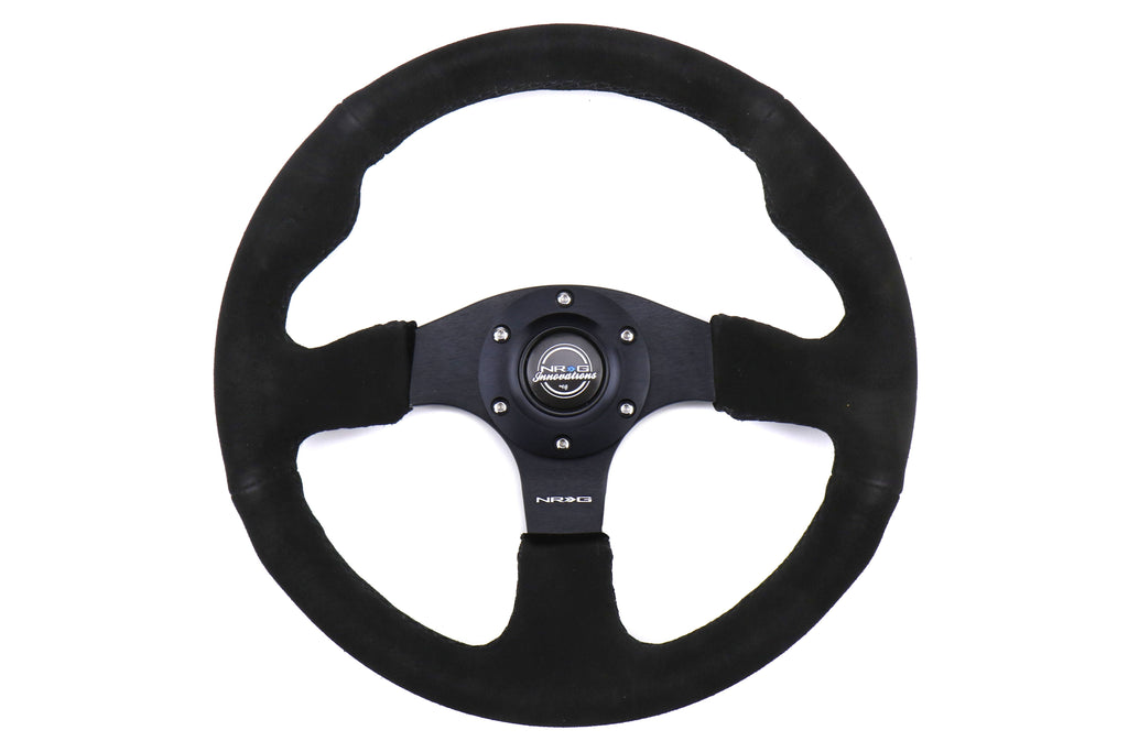 NRG Reinforced Steering Wheel Suede 320mm Black - Universal