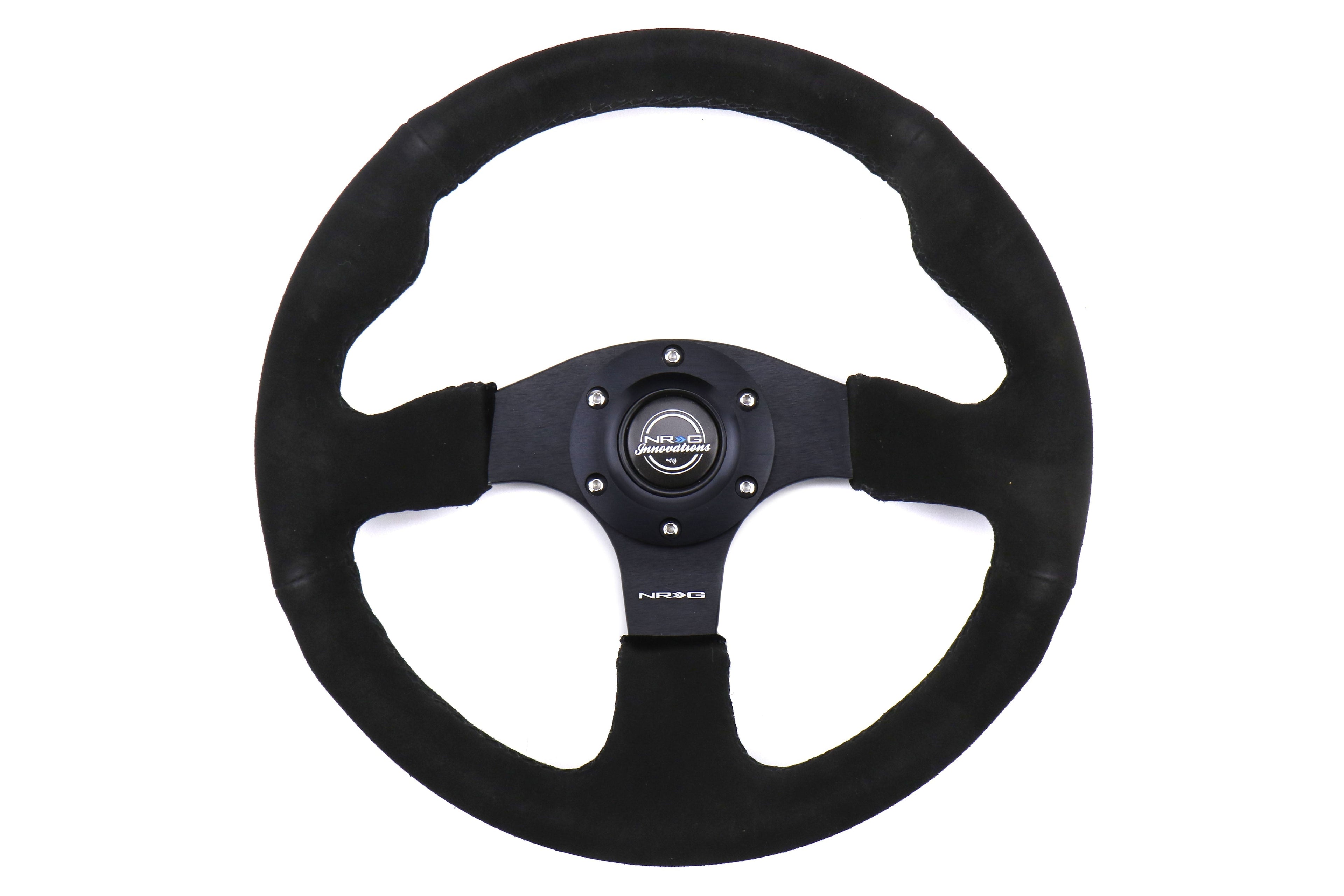 NRG Reinforced Steering Wheel Suede 320mm Black - Universal