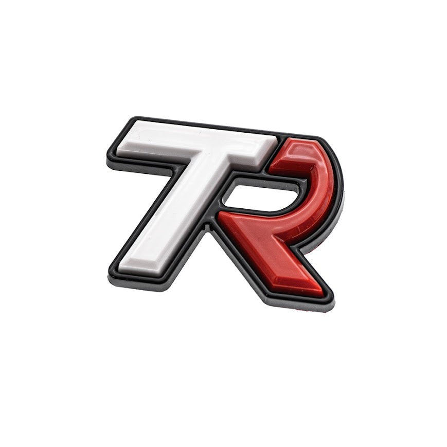 SMY Subaru TR "Tuner Ready" Trunk Badge - WHITE / RED - 2022-2026 Subaru WRX