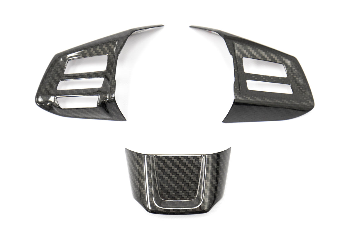 OLM Carbon Fiber Steering Wheel Covers - 2015 Subaru WRX / 2015 STI (MT)