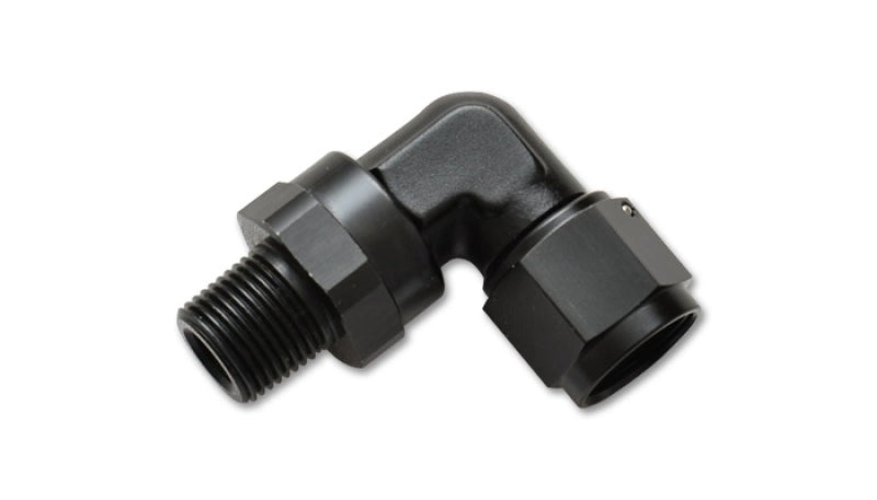 Vibrant Performance -8AN Female to 1/4inNPT Male Swivel 90 Degree Adapter Fitting, AN/NPT/ORB Performance Fluid Plumbing - Part 11386