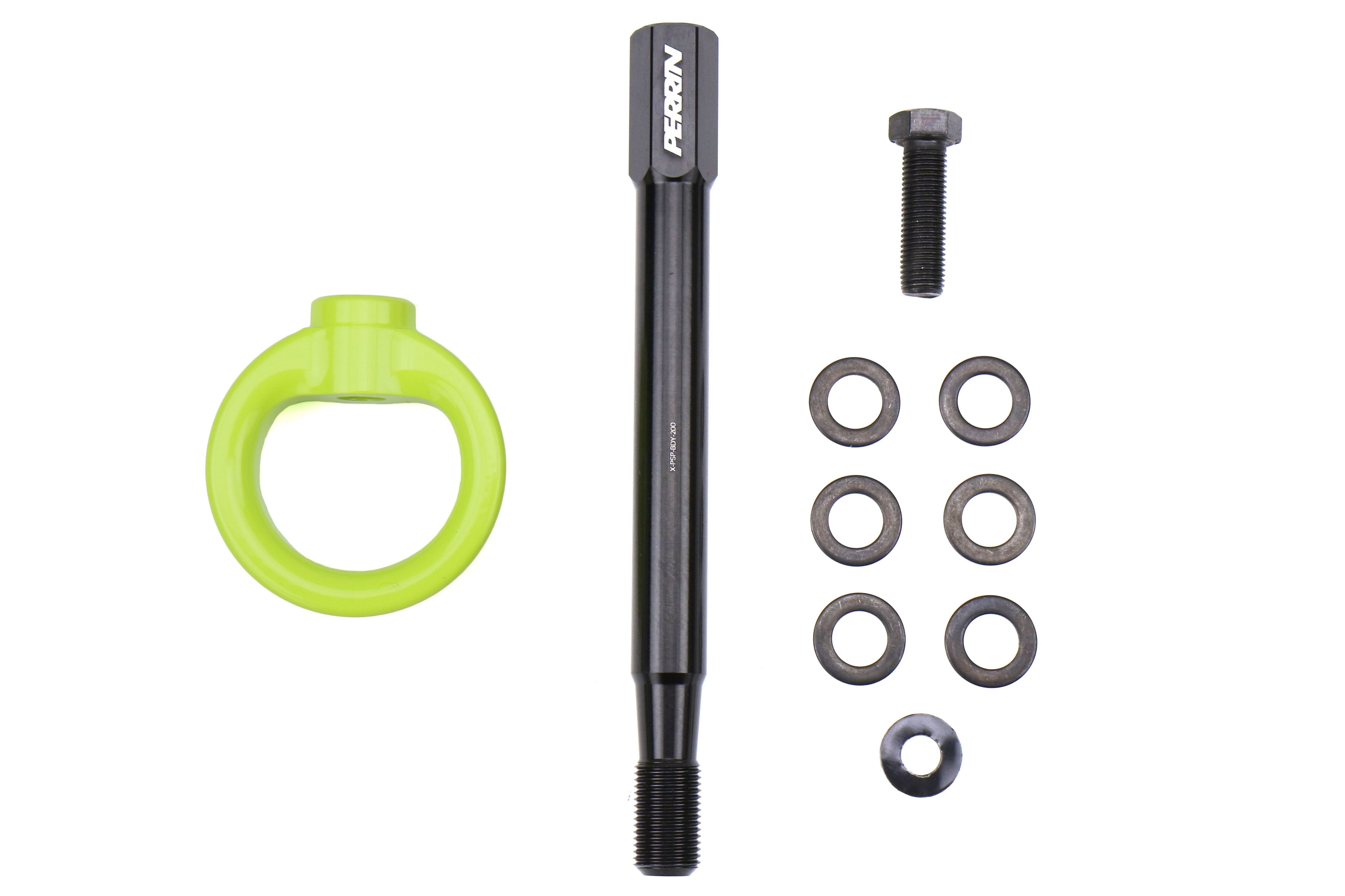 PERRIN Front Tow Hook Kit (Neon Yellow) - 2002-2007 Subaru WRX / STI