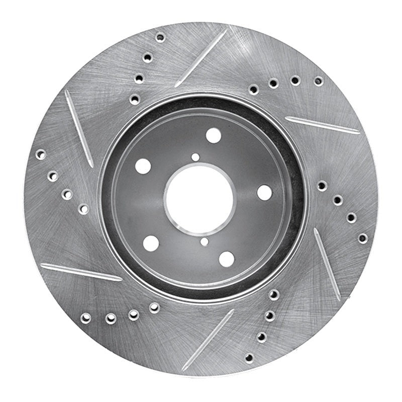 R1 Concepts Drilled & Slotted Silver Front Right Brake Rotor - 2015-2019 Subaru Legacy