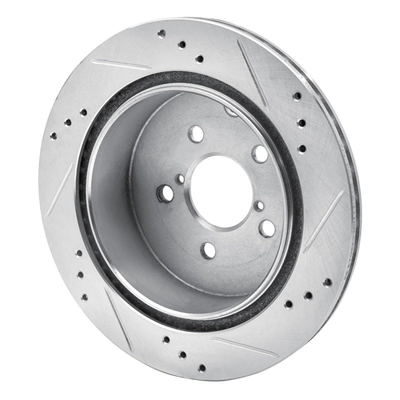 R1 Concepts Drilled & Slotted Silver Rear Left Brake Rotor - 2014-2018 Subaru Forester