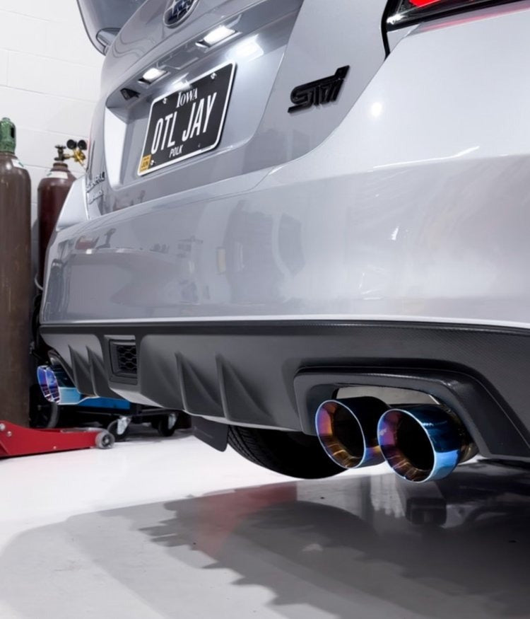 Off The Line Performance Muffler Delete Axlebacks - Burnt Tip -2015-2021 Subaru WRX / 2015-2018 STI