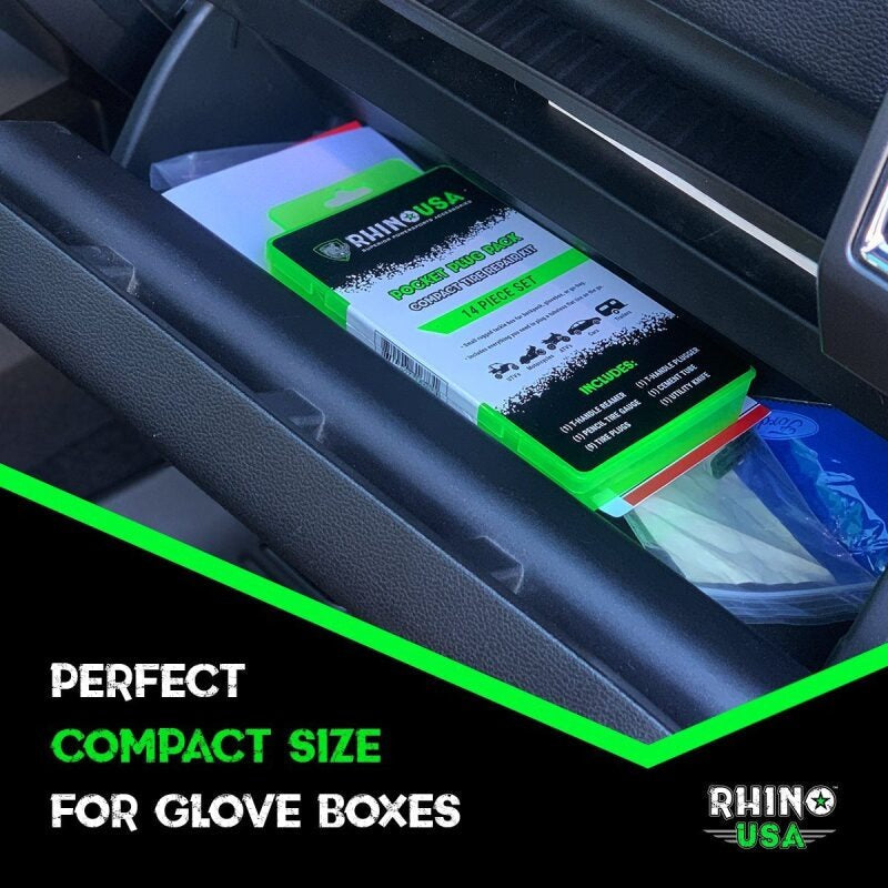 Rhino USA 14-Piece Compact Tire Repair Plug Kit