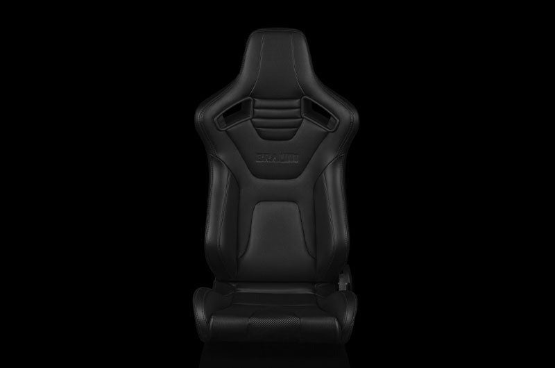 Braum Elite-X Series Sport Seats - Black Leatherette (Black Stitching) Pair - Universal