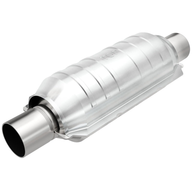 MagnaFlow Universal Catalytic Converter - 2.00in Inlet/Outlet - Round 11in Body x 5.125in W x 15in Overall