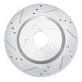 R1 Concepts Rear Left Drilled & Slotted Silver Brake Rotor - 2019-2023 Subaru Crosstrek
