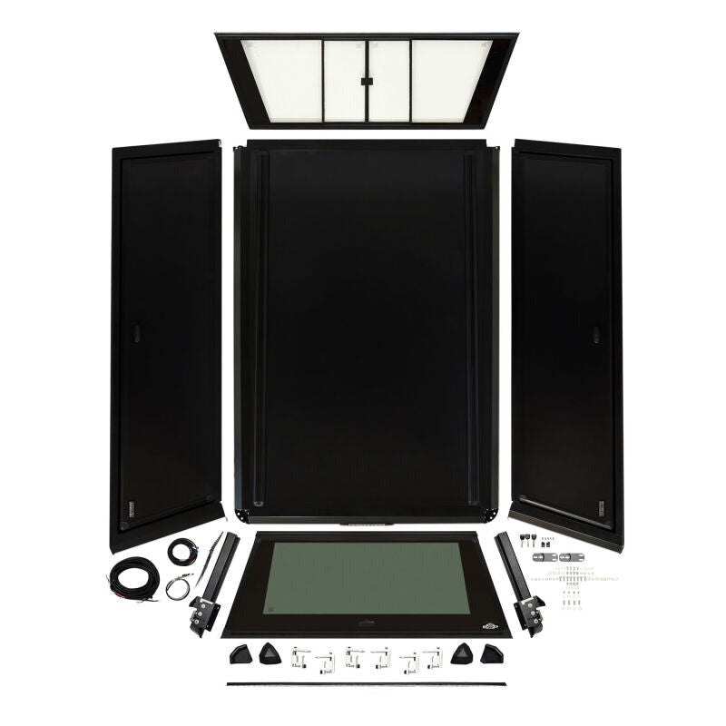 Westin EXP Truck Cap w/Sld Glass COMPLETE KIT Box AS+BS (23-25 Ford F-250/350 CC 6.8ft Bed) - Black