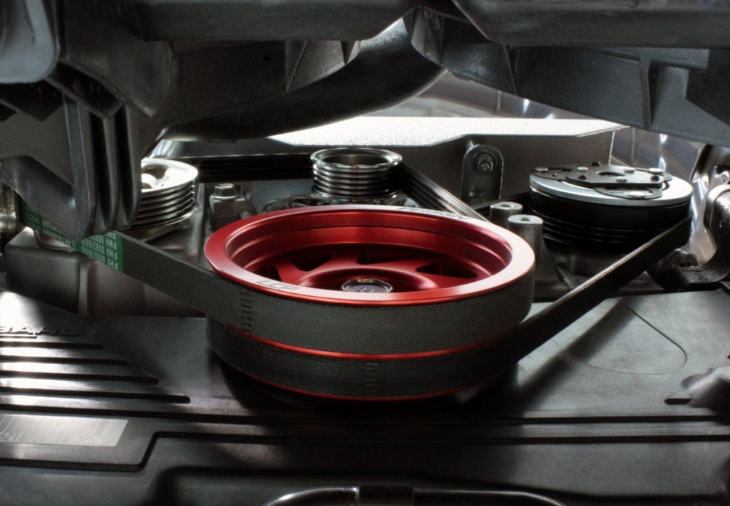 PERRIN Lightweight Crank Pulley Red - Subaru Models (inc. 2002-2014 WRX / 2004-2021 STI)