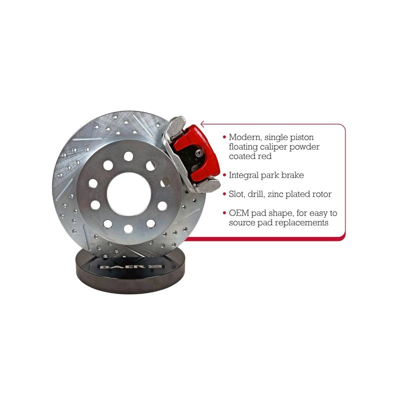 Baer Brakes 10 Bolt Saginaw Drum Brake Rear End 10.5in Classic Series Rear Brake Kit - Red