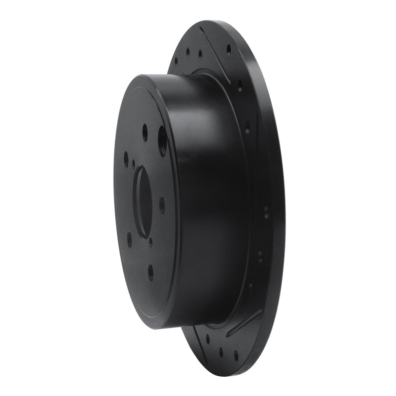 R1 Rear Right Drilled & Slotted Black Brake Rotor - 2015-2021 Subaru WRX