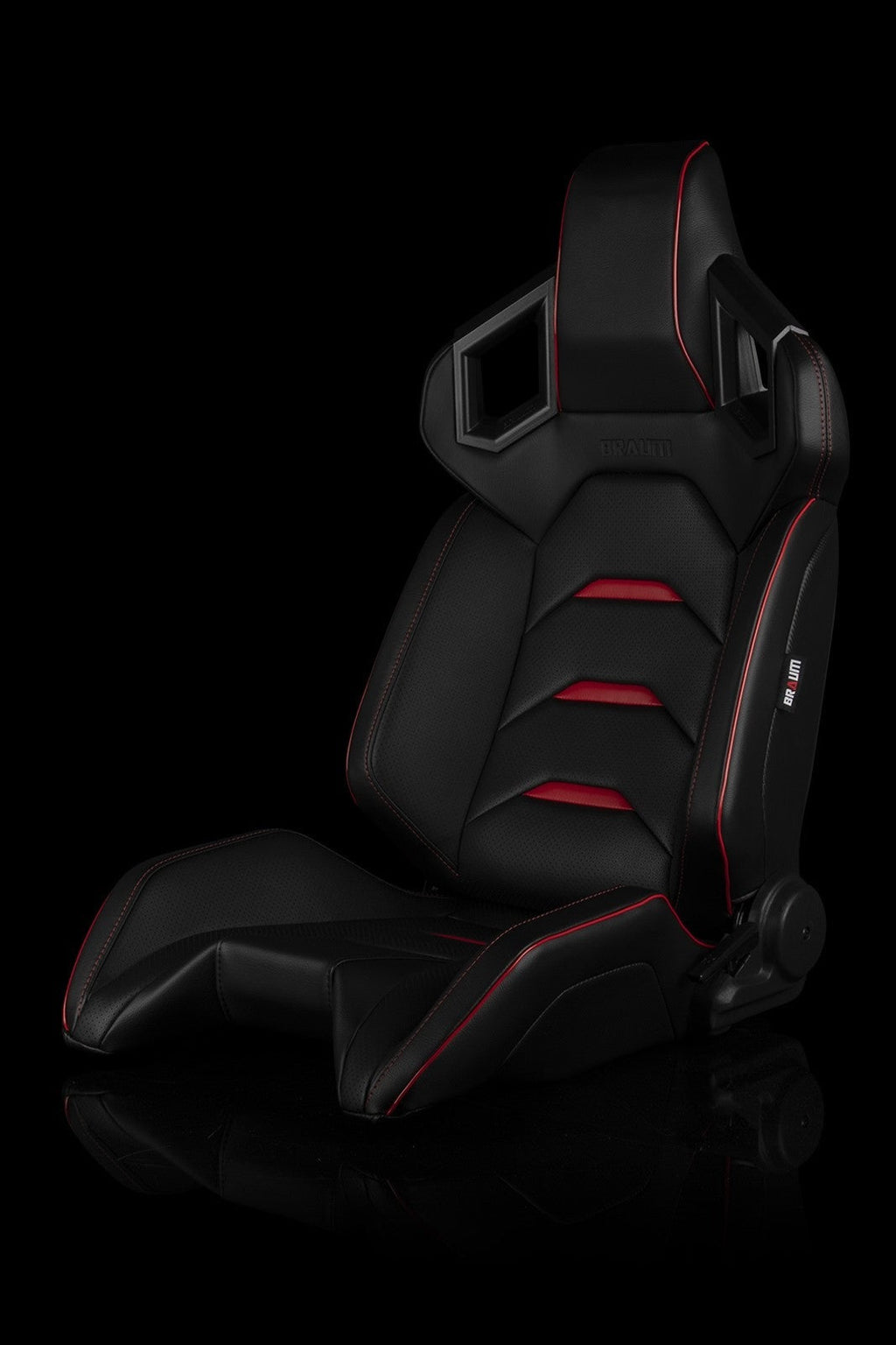 BRAUM ALPHA-X Series Sport Seats - Black / Red - Universal