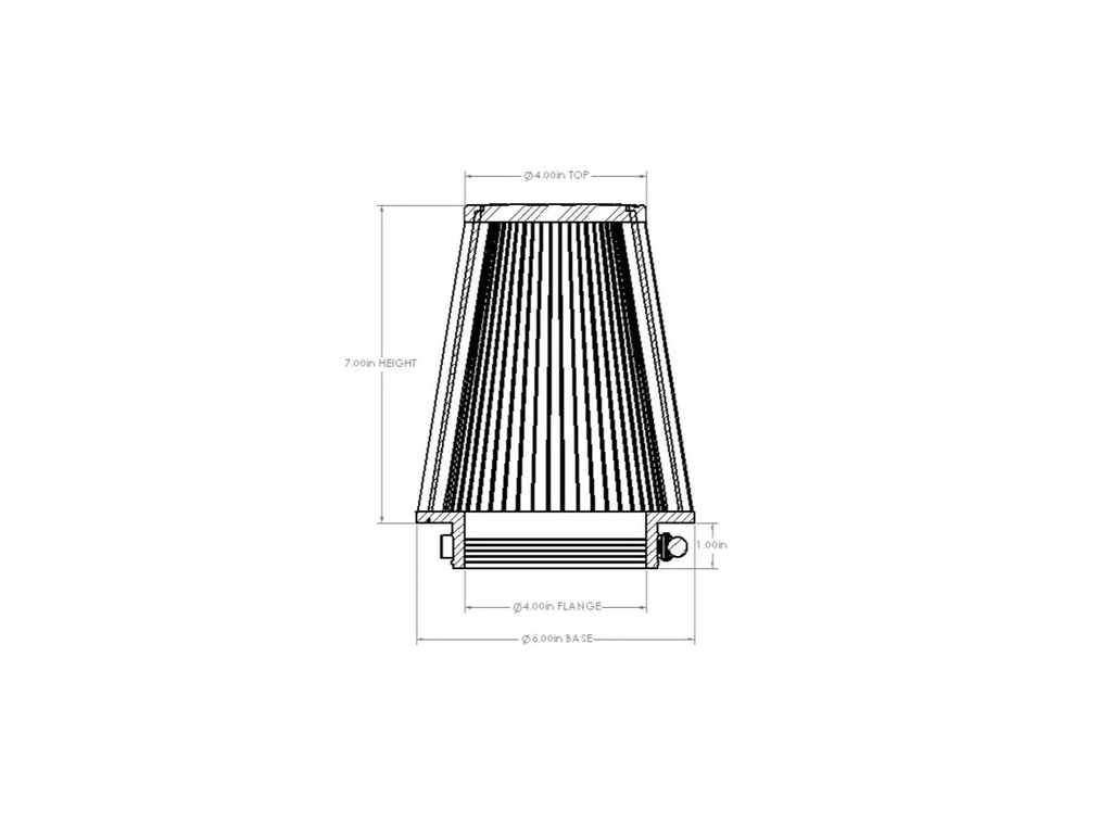 aFe D2 Universal Air Filter 4in x 6in x 4in x 7in - 21-40507V
