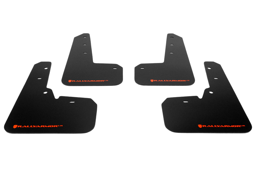 Rally Armor UR Mudflaps Black Urethane Orange Logo - 2013-2017 Subaru XV Crosstrek
