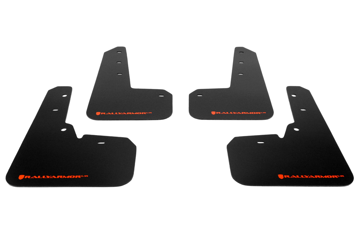 Rally Armor UR Mudflaps Black Urethane Orange Logo - 2013-2017 Subaru XV Crosstrek