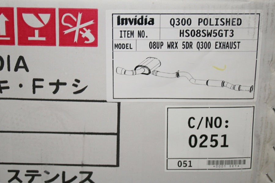 Invidia 08+ WRX Hatch Q300 Single Rolled SS Cat-back Exhaust