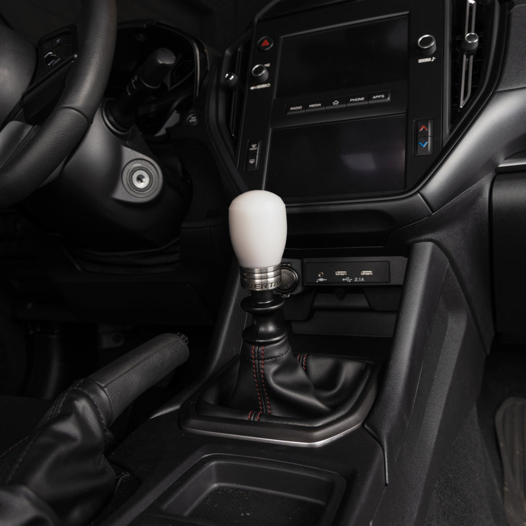OVERTAKE Stage 1.5 Drivetrain Kit - ModKnob Delrin Short White Shift Knob - 2015-2026 Subaru WRX / 2018-2023 Crosstrek