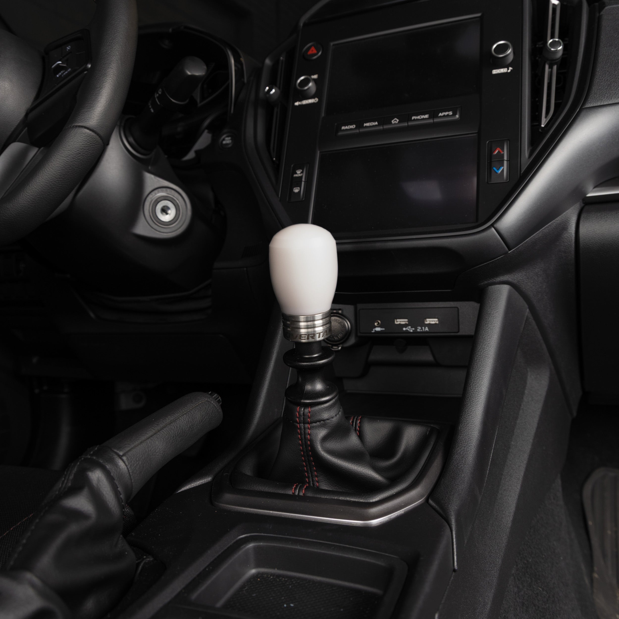 OVERTAKE Stage 1.5 Drivetrain Kit - ModKnob Delrin Short White Shift Knob - 2015-2026 Subaru WRX / 2018-2023 Crosstrek