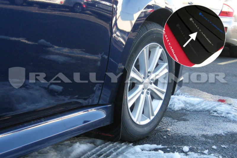 Rally Armor UR Mud Flap w/Silver Logo - Black - 2010-2014 Subaru Legacy