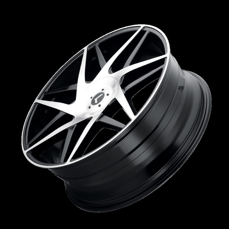 Kraze KR192 Phase 22x8.5 5x112/114.3 +38 Offset Gloss Black Machined Wheel