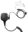 Rugged Radios PATROL Moto Kit - Ear Piece and Hand Mic With R1 (Blue) - Business Band Radio