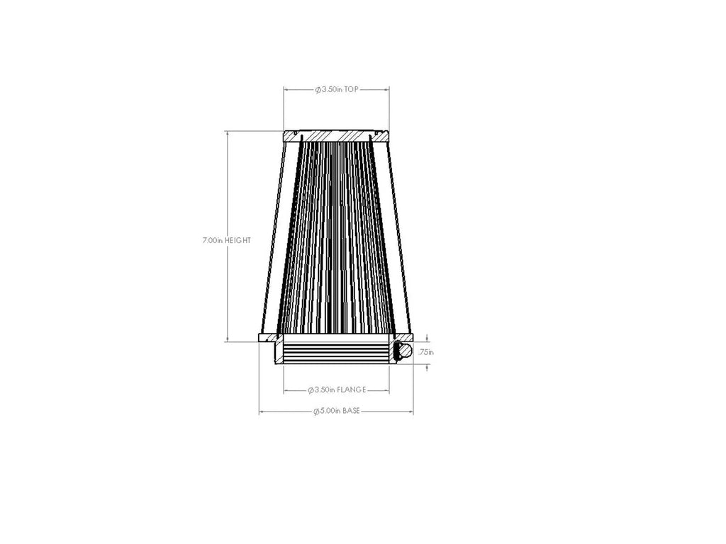 aFe D2 Universal Air Filter 3-1/2in x 5in x 3-1/2in x 7in - 21-35507V