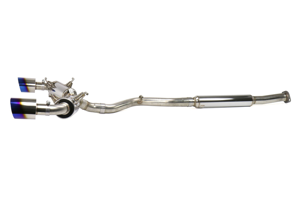 MXP Comp RS TI Tips Catback Exhaust System Blue Tips - 2013-2016 Scion FR-S / 2013-2024 Subaru BRZ / 2017-2024 Toyota GR86