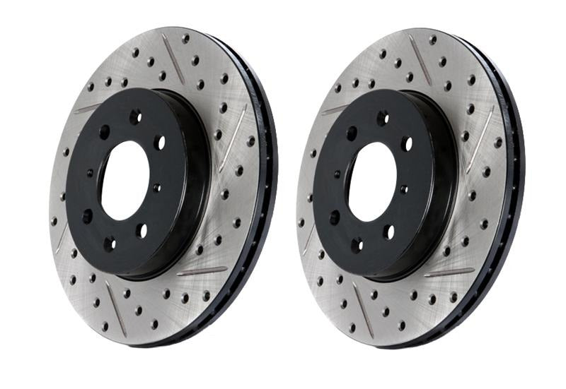 StopTech Slotted & Drilled Sport Brake Rotor - Rear Left - 2016-2017 Subaru WRX (w/EyeSight)