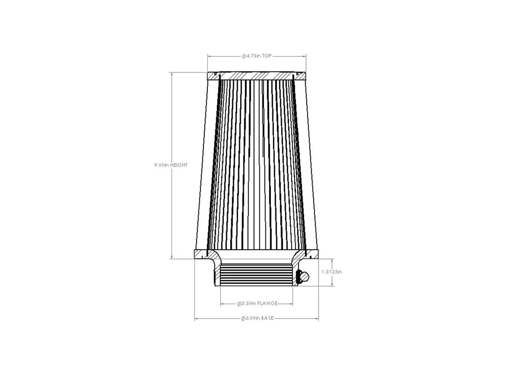 aFe D2 Universal Air Filter 3-1/2in x 6in x 4-3/4in x 9in - 21-35035V
