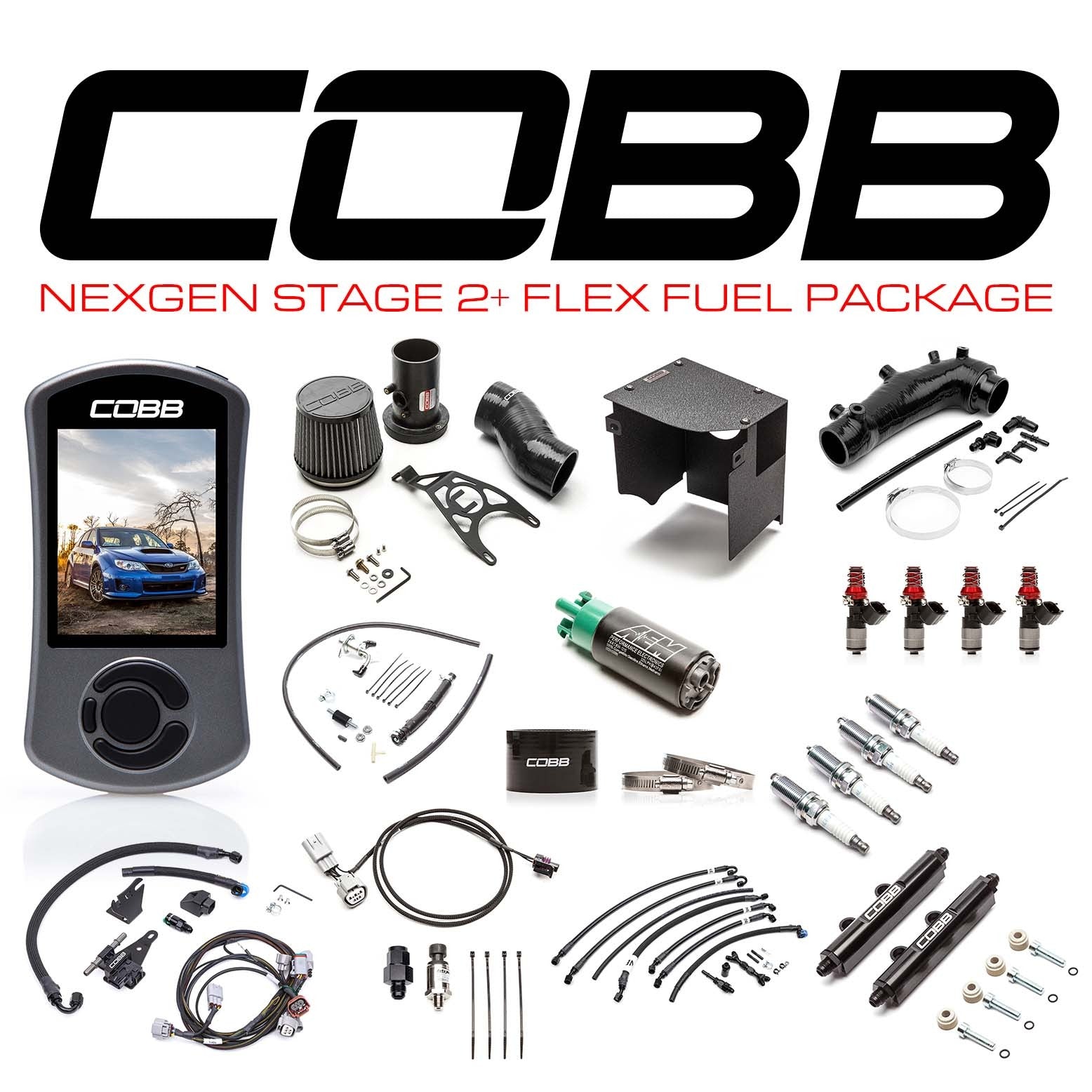 Cobb Stg 1 to NexGen Stg 2+ Flex Fuel Power Package - Blue - 2008-2014 Subaru STI