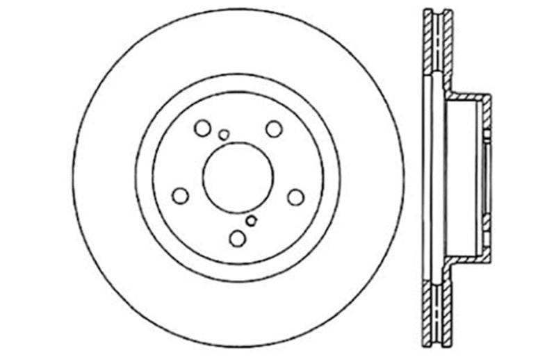 StopTech Slotted & Drilled Sport Brake Rotor - Front Right - 2002-2007 Subaru WRX