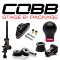 Cobb Stage 2+ Drivetrain Package w/ Weighted White Knob + White/Stealth Black Lockout - 2004-2021 Subaru STI 6MT