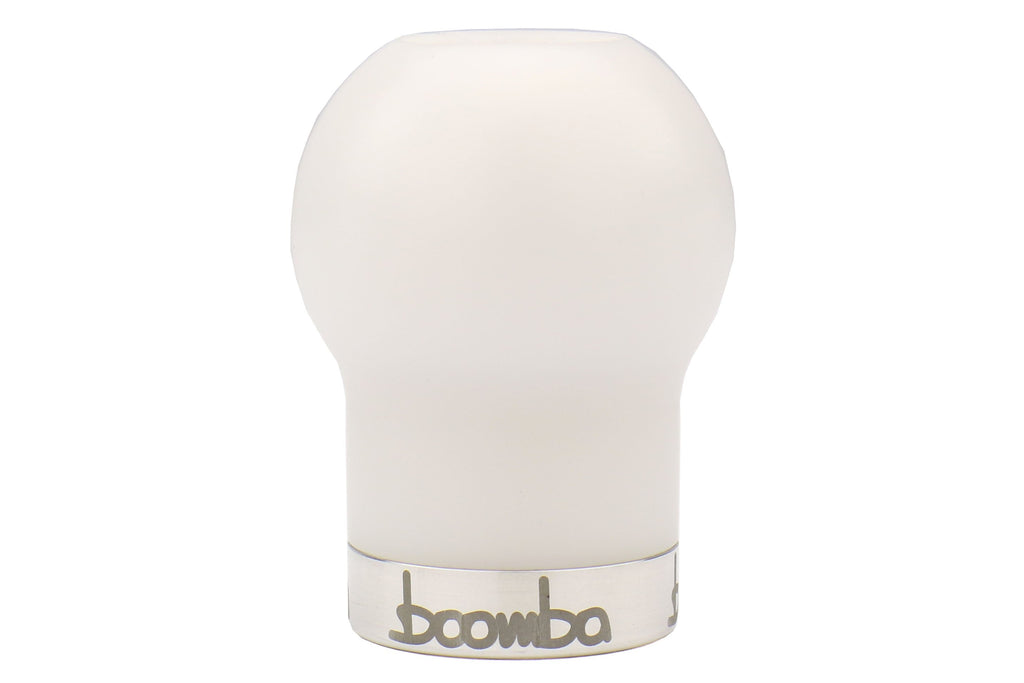 Boomba Racing White Delrin Shift Knob w/ Natural Finish Trim - Subaru 6MT Models (inc. 2004+ STI / 2015+ WRX)