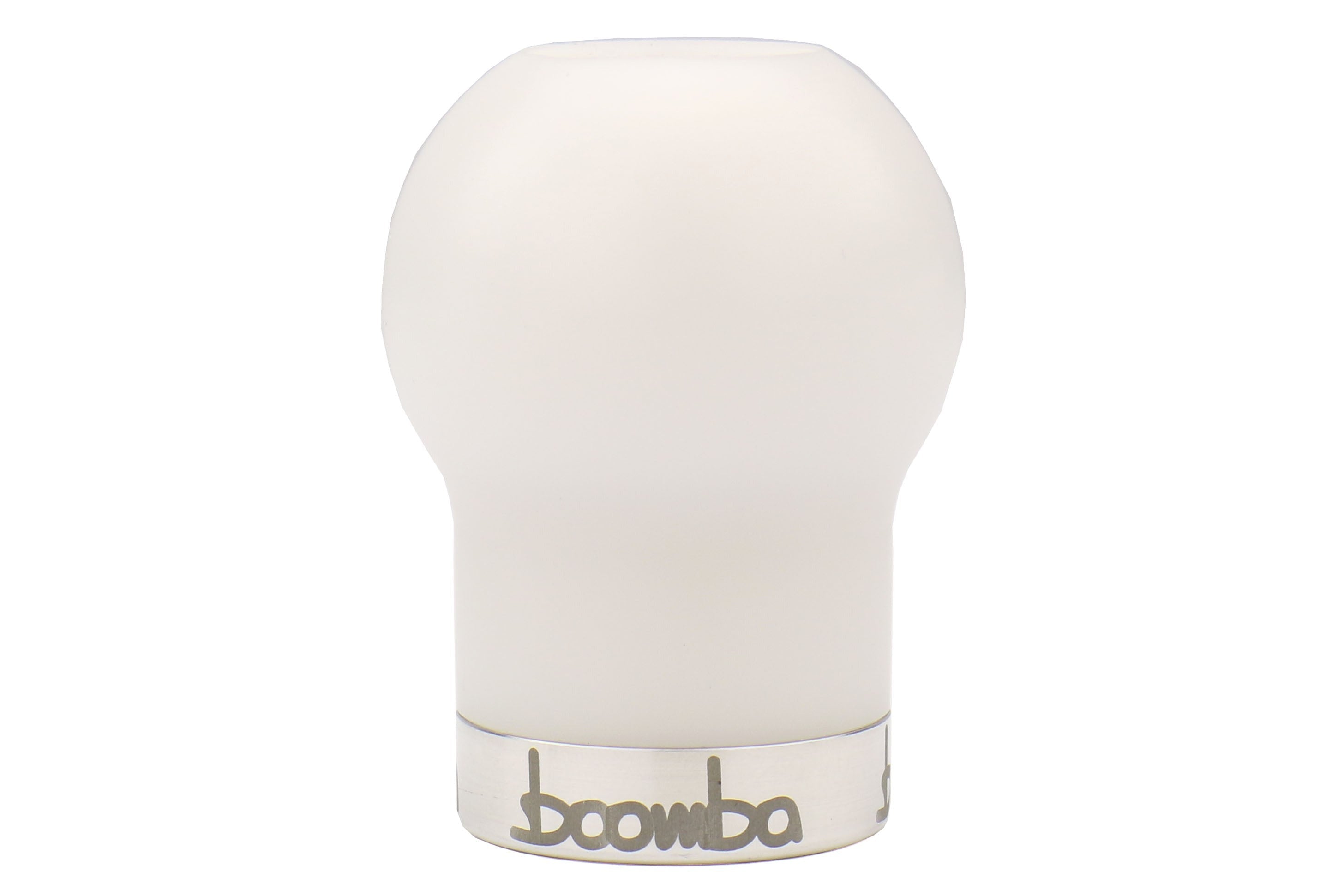 Boomba Racing White Delrin Shift Knob w/ Natural Finish Trim - Subaru 6MT Models (inc. 2004+ STI / 2015+ WRX)