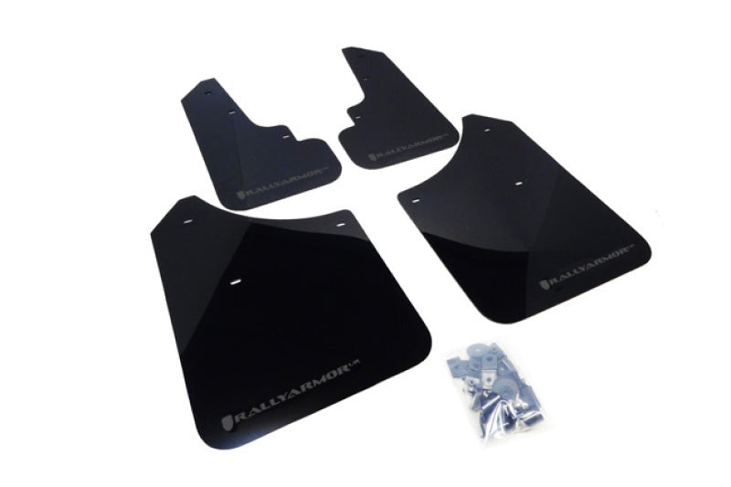 Rally Armor UR Mud Flap w/Grey Logo - Black - 2003-2008 Subaru Forester
