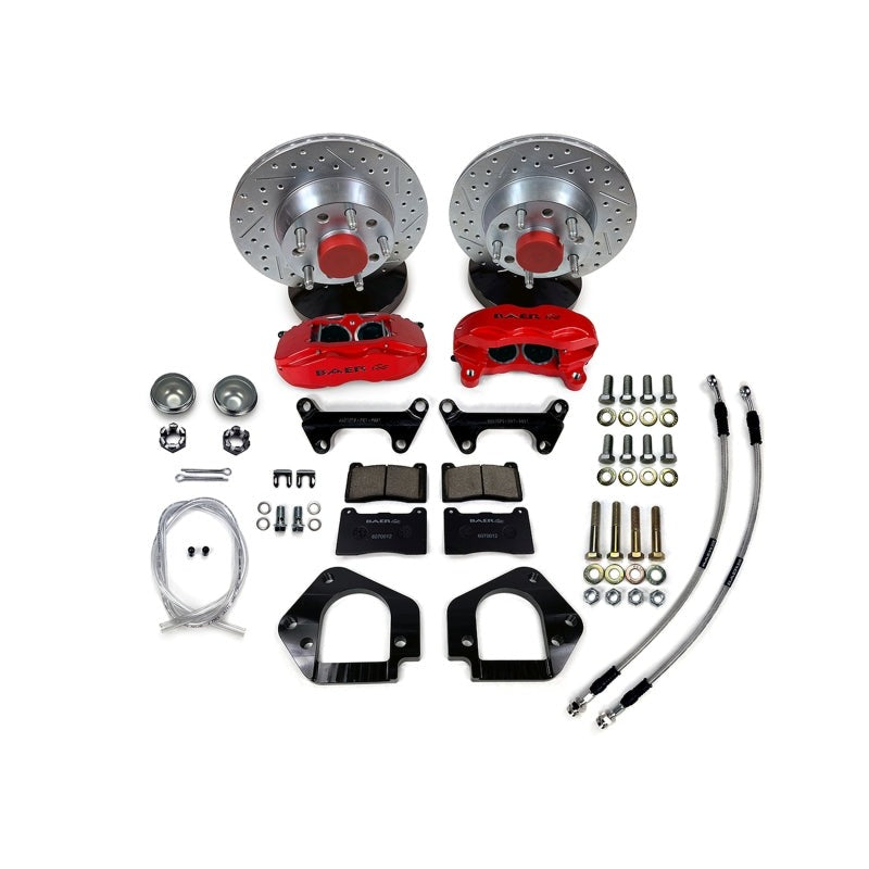 Baer Brakes 64-72 Buick Skylark 11in SS4 Int Hub Front SDZ Brake Kit - Fire Red