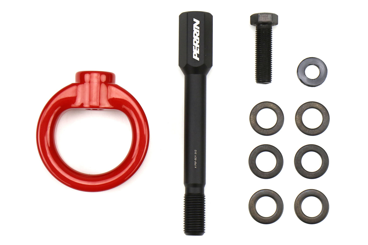 PERRIN Front Tow Hook Kit (Red) - 2002-2007 Subaru WRX / STI