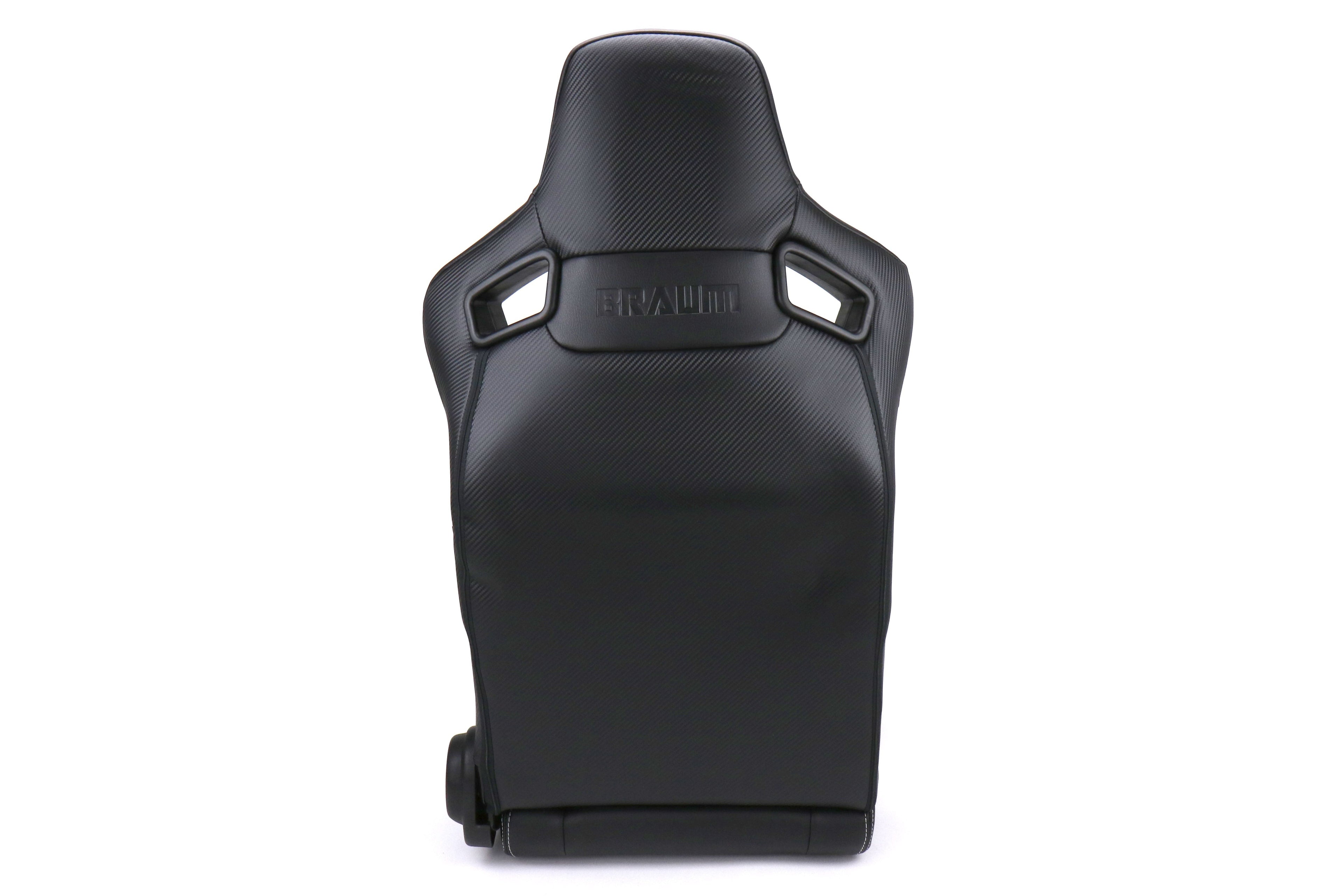 Braum Elite-X Series Racing Seats Diamond Edition White Piping Pair - Universal