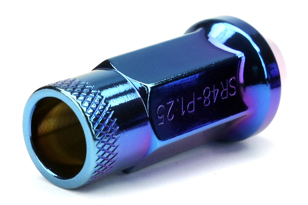Wheel Mate Muteki SR48 Open End Lug Nuts - Burning Blue Neon 12x1.25 48mm