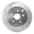 R1 Rear Left Drilled & Slotted Silver Brake Rotor - 2008-2017 Subaru STI