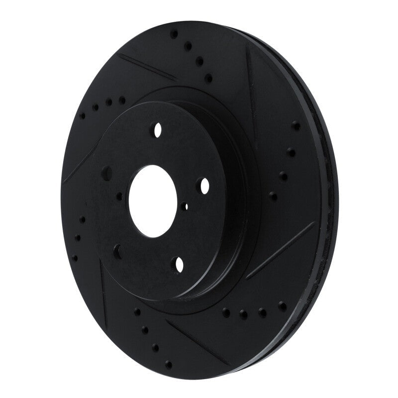 R1 Concepts Drilled & Slotted Black Front Right Brake Rotor - 2019-2024 Subaru Forester