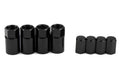 Wheelmate Valve Caps w/ TPMS Valve Step Sleeves Black - Universal