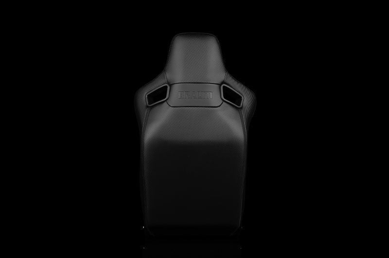 Braum Elite-R Series Fixed Back Bucket Seat - Black Polo Cloth (Red Stitching / Red Piping) Each - Universal